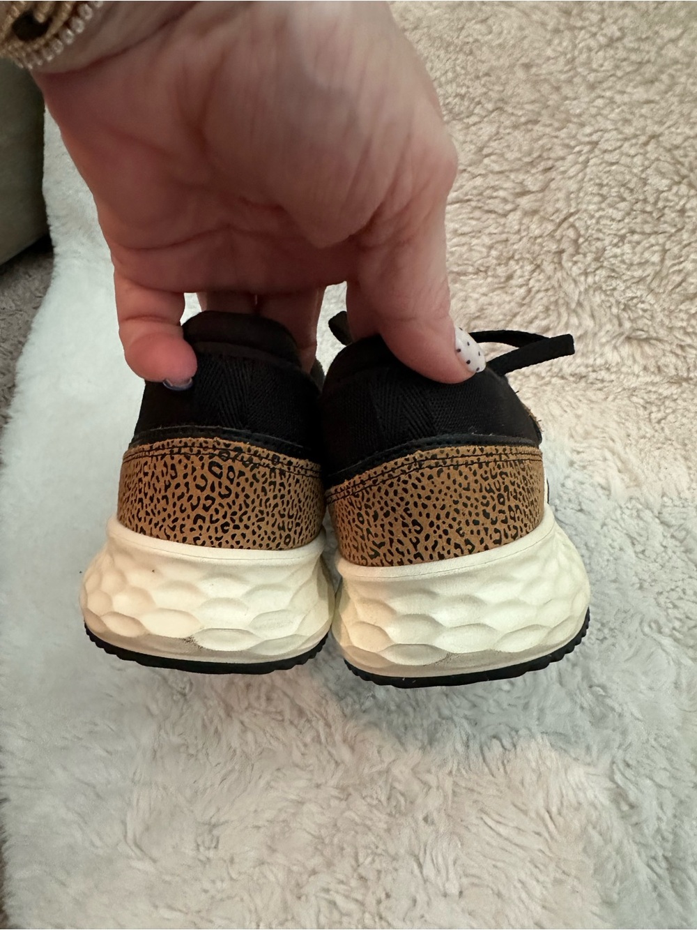New Balance Black and Tan Leopard-Print Women's Sneakers - Picture 4 of 4